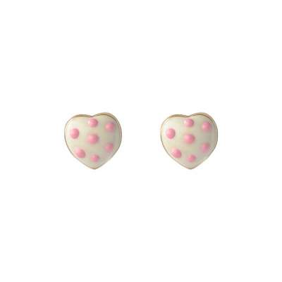14K Altın Pembe Çilekli Çocuk Küpe - 2