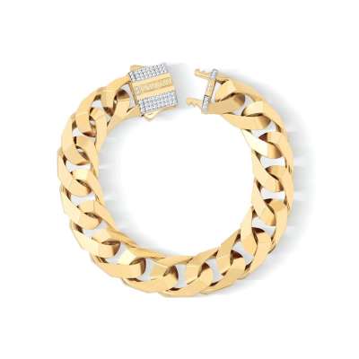 14k Altın Piramit Gurmet Zincir Bileklik 14mm - ENGİNGOLD EMA