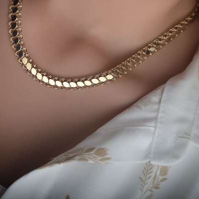 14k Altın Pullu Arpa Model Kolye - 1