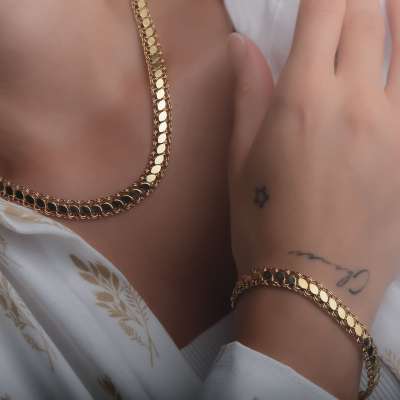 14k Altın Pullu Arpa Model Kolye - 2