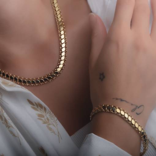 14k Altın Pullu Arpa Model Kolye - 2