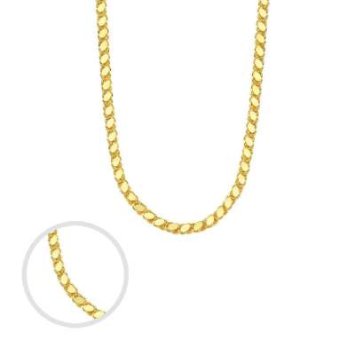 14k Altın Pullu Arpa Zincir Kolye 50cm - 1
