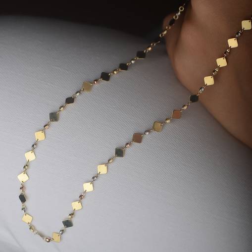 14k Altın Pullu Dorika Zincir Kolye - 3