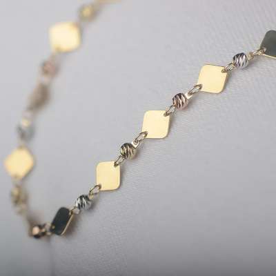 14k Altın Pullu Dorika Zincir Kolye - 4