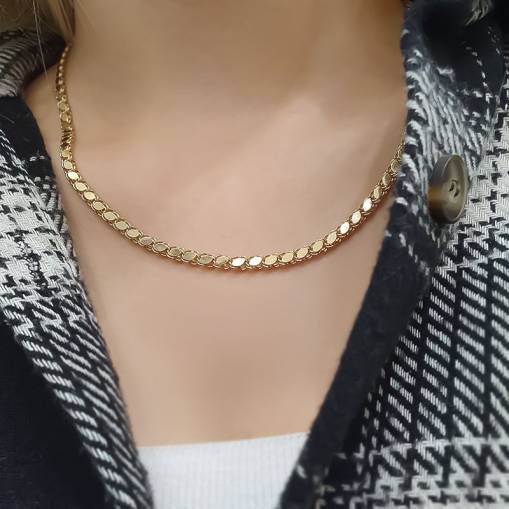 14k Altın Pullu Zincir Kolye 45cm - 2