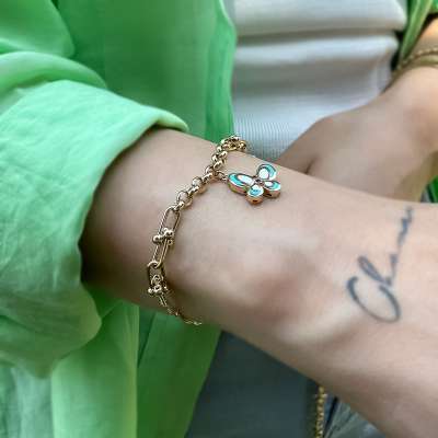 14k Altın Renkli Kelebek Bileklik - ENGİNGOLD IRAZ