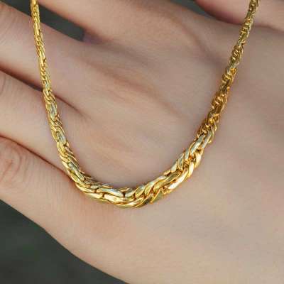 14K Altın Sarı Zincir Kolye - 1