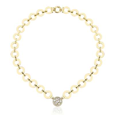 14k Altın Stella Baget Taşlı Zincir Kolye - ENGİNGOLD ZİNCİR-İŞ