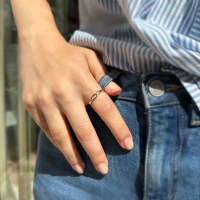14k Altın Taşlı Balık Yüzük - 3