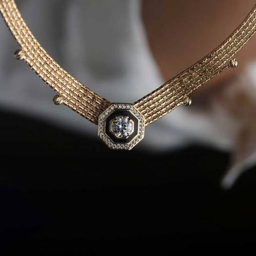 14k Altın Taşlı Dorika Kolye - 5