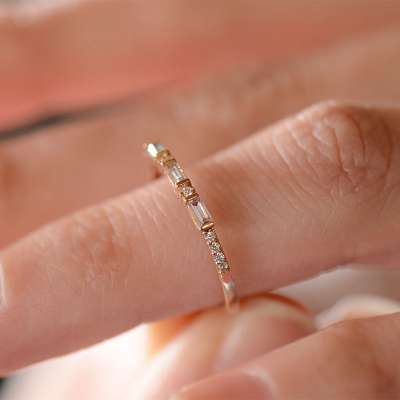 14k Altın Taşlı Eklem Yüzük - 2