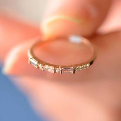 14k Altın Taşlı Eklem Yüzük - 3