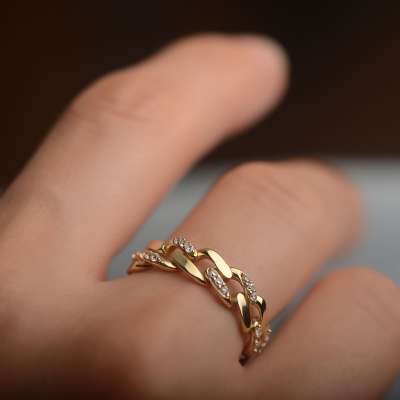 14k Altın Taşlı Gurmet Yüzük - 1