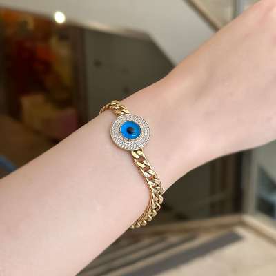 14k Altın Taşlı Nazarlık Bileklik - 1