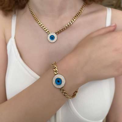 14k Altın Taşlı Nazarlık Bileklik - 3