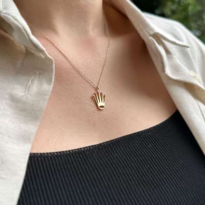 14k Altın Taşlı Taç Kolye - ENGİNGOLD ZİN