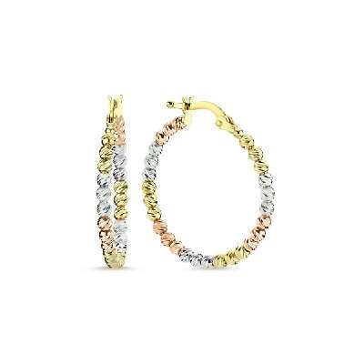 14k Altın Tek Sıra Dorika Halka Küpe - ENGİNGOLD AYG