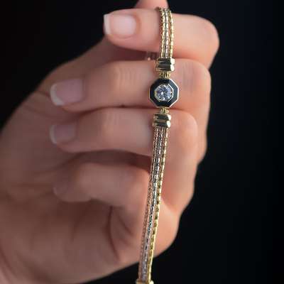 14k Altın Tektaş Mineli Bileklik - ENGİNGOLD EMA