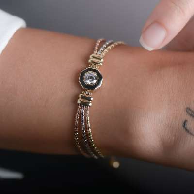 14k Altın Tektaş Mineli Bileklik - 3