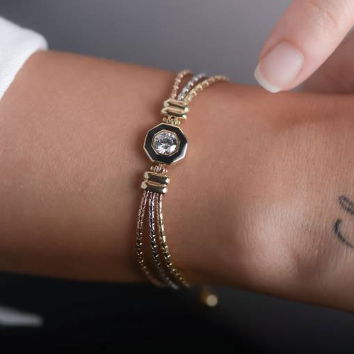 14k Altın Tektaş Mineli Bileklik - 3