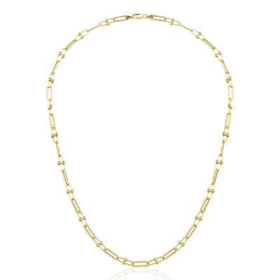 14k Altın Toplu Desenli Ataş Zincir Kolye - ENGİNGOLD ZİNCİR-İŞ