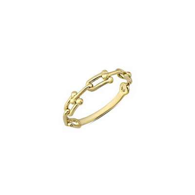 14k Altın Toplu Kilit Minimal Yüzük - 1