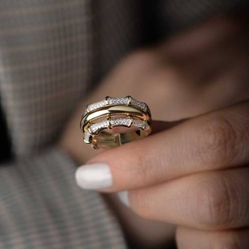 14k Altın Tria Sarmaşık Yüzük - 1