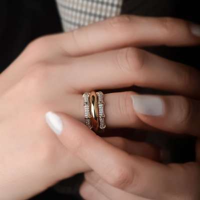 14k Altın Tria Sarmaşık Yüzük - 2