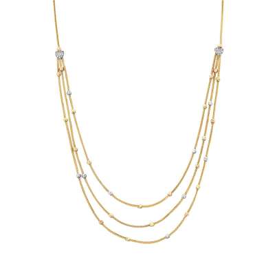 14k Altın Üç Sıralı Dorika Kolye