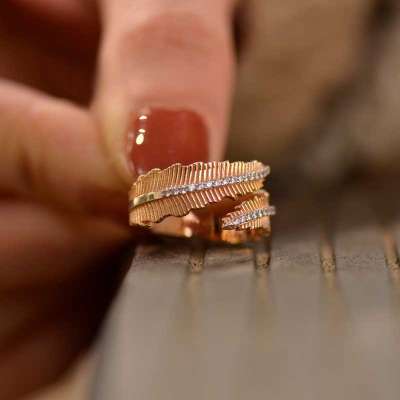 14k Altın Yaprak Model Yüzük - 1