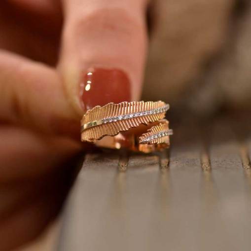 14k Altın Yaprak Model Yüzük - 1