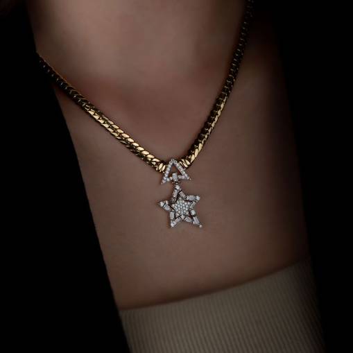 14k Altın Yıldız Işığı Gurmet Kolye - 3