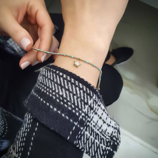 14k Altın Yıldızlı Dorika Bileklik - 2