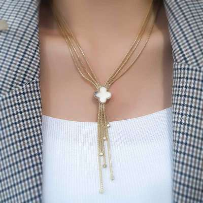 14k Altın Yonca Gerdanlık Kolye