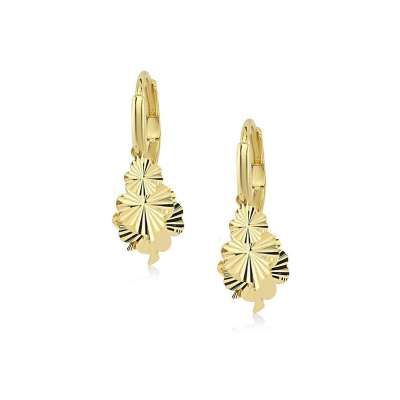 14k Altın Yonca Shakira Pullu Küpe