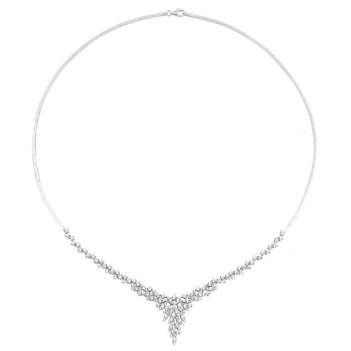 14K Beyaz Altın Taşlı Gerdanlık - 1