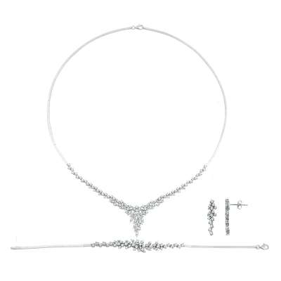 14K Beyaz Altın Taşlı Gerdanlık - 2