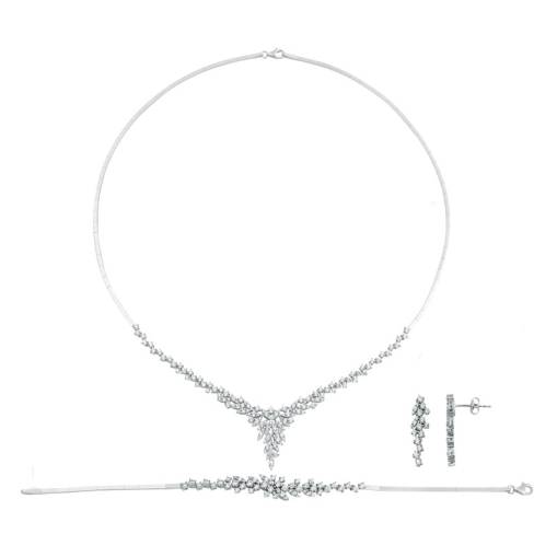 14K Beyaz Altın Taşlı Gerdanlık - 2
