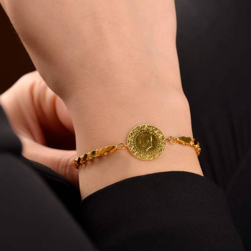 14k Çeyrek Altınlı Arpa Zincir Bileklik - 2