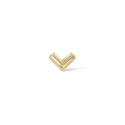 14k Çift Şerit V Altın Tek Küpe - 1