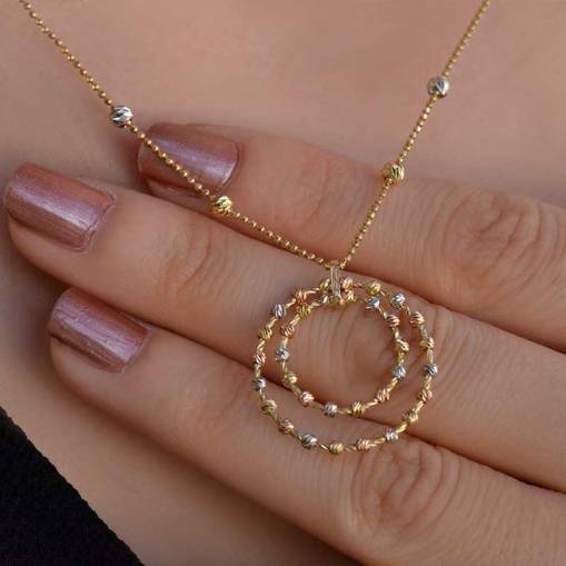 14K Dorika Altın Halka Kolye - 1