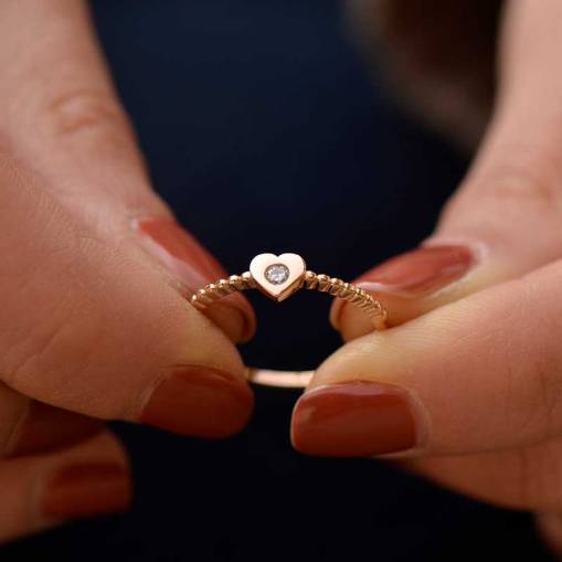 14k Kalp Figürlü Altın Yüzük - 1