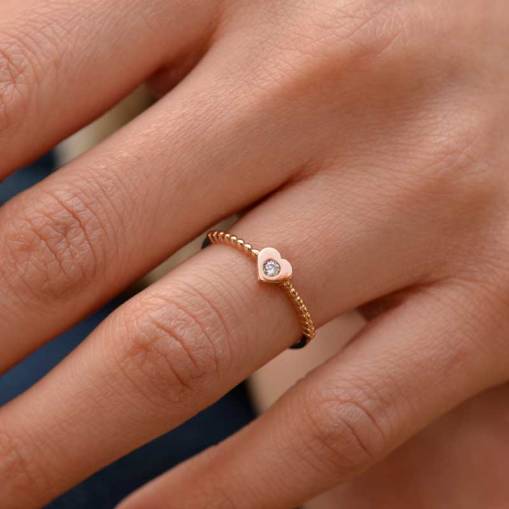 14k Kalp Figürlü Altın Yüzük - 3