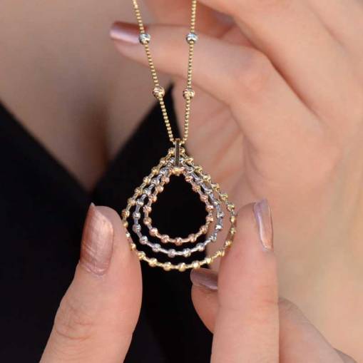 14K Renkli Altın Dorika Kolye - 1