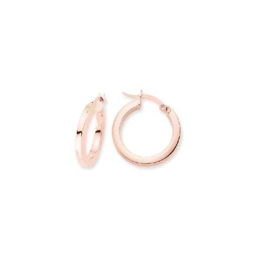 14k Rose Altın Sade Halka Küpe - 1