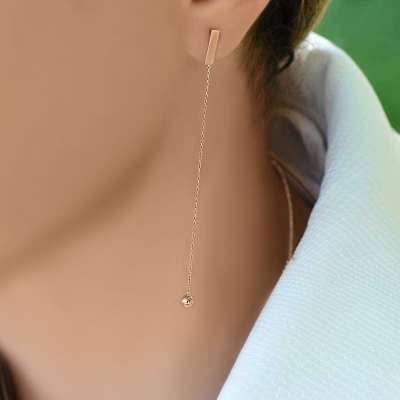 14k Rose Altın Sallantılı Küpe - ENGİNGOLD