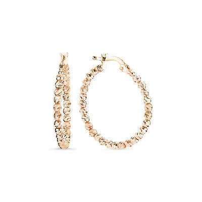 14k Rose Altın Tek Sıra Dorika Halka Küpe - ENGİNGOLD OSM