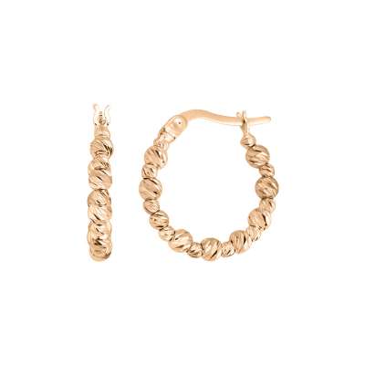 14k Rose Altın Tek Sıra Dorika Küpe