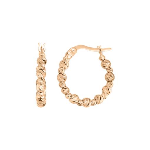 14k Rose Altın Tek Sıra Dorika Küpe - 1