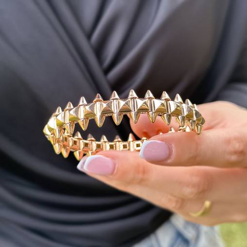 14k Rose Gold Crampoon Kelepçe Bilezik - 2